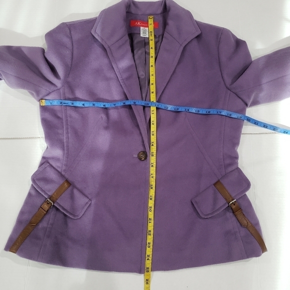 AK Anne Klein 100% Wool Artisan Soft Violet Blazer Jacket Size 12 - Picture 3 of 12